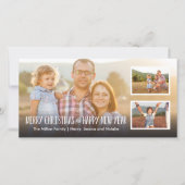 Vrolijk kerstfeest en gelukkig nieuwjaar Full 3 Ph Feestdagenkaart (Voorkant)