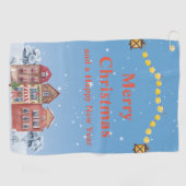 Vrolijk Kerstfeest en Gelukkig Nieuwjaar Golf Hand Golfhanddoek (Horizontaal)