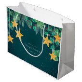 Vrolijk kerstfeest en gelukkig nieuwjaar groot cadeauzakje (Achterkant Gekanteld)