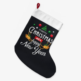 Vrolijk kerstfeest en gelukkig nieuwjaar grote kerstsok