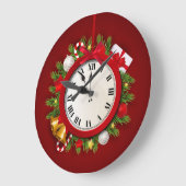 Vrolijk kerstfeest en gelukkig nieuwjaar grote klok (Hoek)