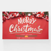 Vrolijk Kerstfeest en Gelukkig Nieuwjaar Grote Ope Spandoek (Horizontaal)