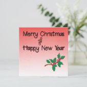 Vrolijk Kerstfeest en Gelukkig Nieuwjaar Holly Kaart (Staand voorkant)
