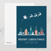 Vrolijk kerstfeest en gelukkig nieuwjaar in de sta feestdagenkaart (Voorkant / Achterkant)