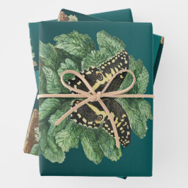 Vrolijk kerstfeest en gelukkig nieuwjaar inpakpapier vel