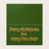 Vrolijk kerstfeest en gelukkig nieuwjaar kaart (Buitenkant ongevouwen)