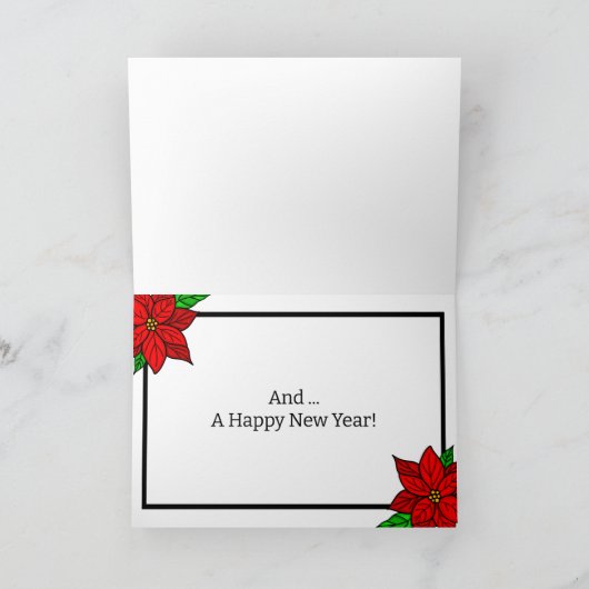 Vrolijk kerstfeest en gelukkig nieuwjaar kaart (Binnen)