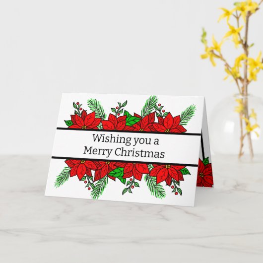 Vrolijk kerstfeest en gelukkig nieuwjaar kaart (Gele Bloem)