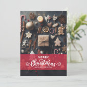 Vrolijk kerstfeest en gelukkig nieuwjaar kaart (Staand voorkant)