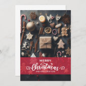 Vrolijk kerstfeest en gelukkig nieuwjaar kaart (Voorkant / Achterkant)