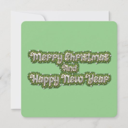 Vrolijk kerstfeest en gelukkig nieuwjaar kaart (Voorkant)