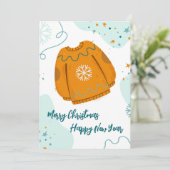 Vrolijk kerstfeest en gelukkig nieuwjaar kaart (Staand voorkant)