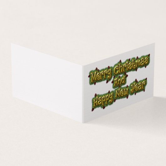 Vrolijk kerstfeest en gelukkig nieuwjaar kaart (Buitenkant)