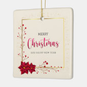 Vrolijk kerstfeest en gelukkig nieuwjaar keramisch ornament (Links)