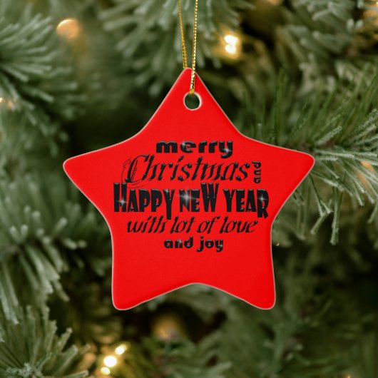 Vrolijk kerstfeest en gelukkig nieuwjaar keramisch ornament (Boom)