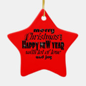 Vrolijk kerstfeest en gelukkig nieuwjaar keramisch ornament (Achterkant)