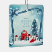 Vrolijk kerstfeest en gelukkig nieuwjaar keramisch ornament (Rechts)