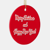 Vrolijk kerstfeest en gelukkig nieuwjaar keramisch ornament (Rechts)