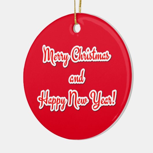 Vrolijk kerstfeest en gelukkig nieuwjaar keramisch ornament (Links)