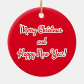 Vrolijk kerstfeest en gelukkig nieuwjaar keramisch ornament (Achterkant)