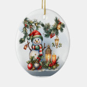 Vrolijk kerstfeest en gelukkig nieuwjaar! keramisch ornament (Rechts)