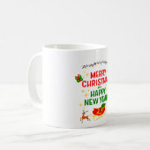 "Vrolijk kerstfeest en gelukkig nieuwjaar" Koffiemok (Voorkant links)