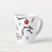 Vrolijk kerstfeest en gelukkig nieuwjaar latte mok (Rechterhoek)