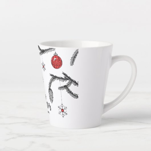 Vrolijk kerstfeest en gelukkig nieuwjaar latte mok (Rechts)