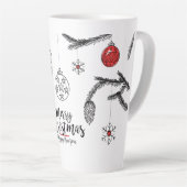 Vrolijk kerstfeest en gelukkig nieuwjaar latte mok (Rechterhoek)