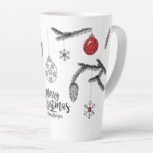 Vrolijk kerstfeest en gelukkig nieuwjaar latte mok (Rechterhoek)