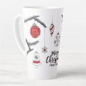 Vrolijk kerstfeest en gelukkig nieuwjaar latte mok (Linkerhoek)