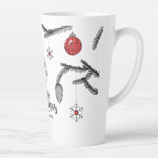 Vrolijk kerstfeest en gelukkig nieuwjaar latte mok (Rechts)