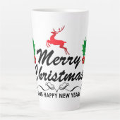 Vrolijk kerstfeest en gelukkig nieuwjaar latte mok (Voorkant)