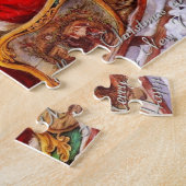 vrolijk kerstfeest en gelukkig nieuwjaar legpuzzel (Zijkant)