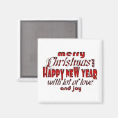 Vrolijk kerstfeest en gelukkig nieuwjaar magneet (Voorkant / Achterkant)