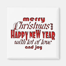 Vrolijk kerstfeest en gelukkig nieuwjaar magneet