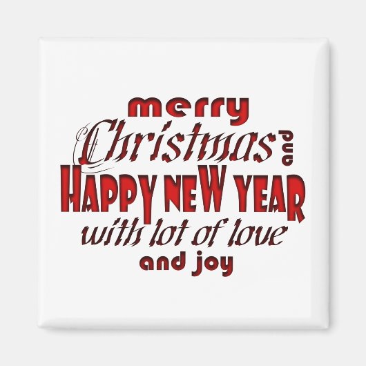 Vrolijk kerstfeest en gelukkig nieuwjaar magneet (Voorkant)