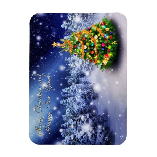 Vrolijk kerstfeest en gelukkig nieuwjaar magneet (Verticaal)