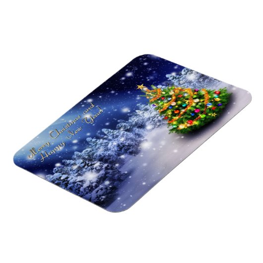 Vrolijk kerstfeest en gelukkig nieuwjaar magneet (Linkerzijde)