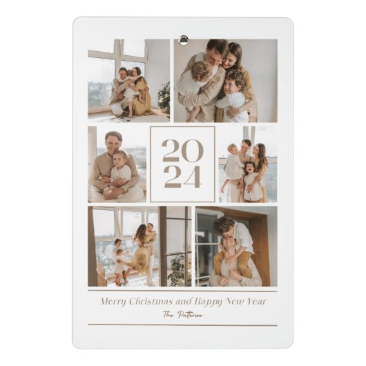 Vrolijk kerstfeest en gelukkig nieuwjaar mini klem klembord (Achterkant)