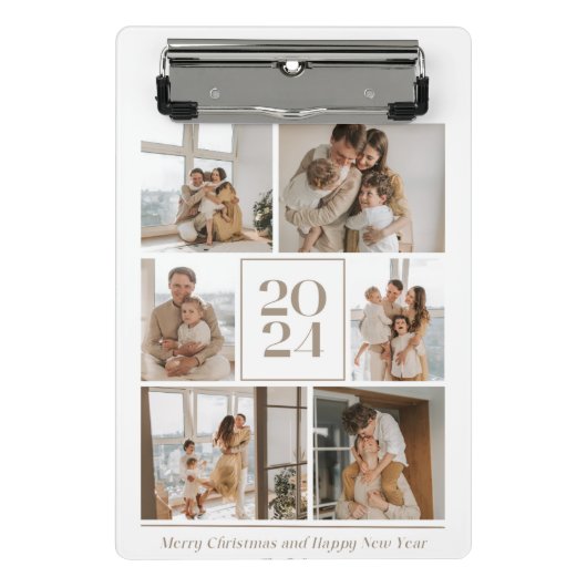 Vrolijk kerstfeest en gelukkig nieuwjaar mini klem mini klembord (Voorkant)