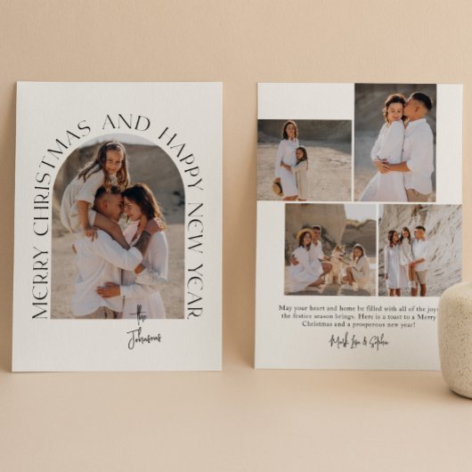 Vrolijk Kerstfeest en Gelukkig Nieuwjaar Modern Feestdagenkaart