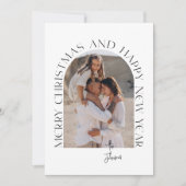 Vrolijk Kerstfeest en Gelukkig Nieuwjaar Modern Feestdagenkaart (Voorkant)