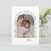 Vrolijk Kerstfeest en Gelukkig Nieuwjaar Modern Feestdagenkaart (Staand voorkant)