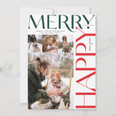 Vrolijk Kerstfeest en Gelukkig Nieuwjaar, Moderne  Feestdagenkaart (Voorkant)