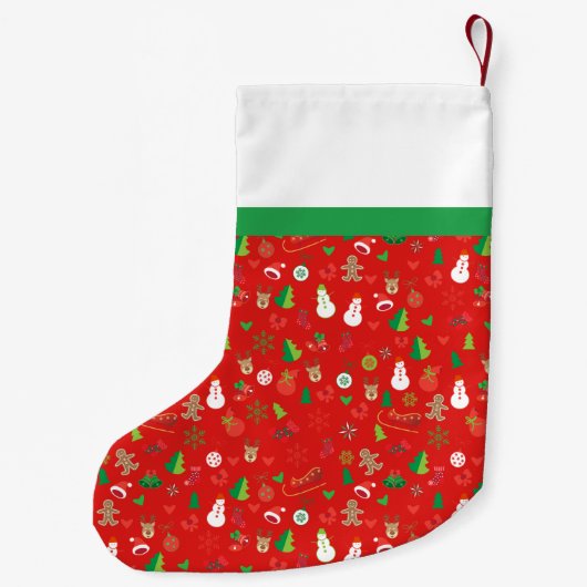 Vrolijk kerstfeest en gelukkig nieuwjaar! Monogram Kleine Kerstsok (Achterkant)