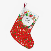 Vrolijk kerstfeest en gelukkig nieuwjaar! Monogram Kleine Kerstsok (Voorkant (Hangend))