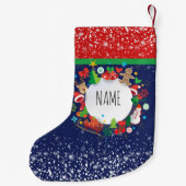 Vrolijk kerstfeest en gelukkig nieuwjaar! Monogram Kleine Kerstsok (Achterkant)