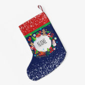 Vrolijk kerstfeest en gelukkig nieuwjaar! Monogram Kleine Kerstsok (Achterkant (Hangend))