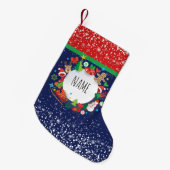 Vrolijk kerstfeest en gelukkig nieuwjaar! Monogram Kleine Kerstsok (Voorkant (Hangend))